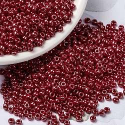 Miyuki runde Rocailles Perlen, japanische Saatperlen, (rr426) undurchsichtiger roter Glanz, 8/0, 3 mm, Bohrung: 1 mm, ca. 422~455 Stk. / 10 g