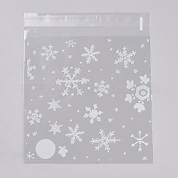 Plastiktüten, mit Klebe, Schneeflocke, Transparent, 14.2x14 cm, ca. 95~100 Stk. / Beutel