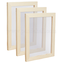 Holzpapierherstellung, Rahmen für die Papierherstellung, Bildschirmwerkzeuge, für DIY Papier Handwerk, Rechteck, blanchierte Mandel, 181x151x12 mm, Innendurchmesser: 111x141 mm