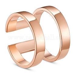 SHEGRACE 925 Sterling Silver Cuff Rings, Open Rings, Wide Band Rings, Rose Gold, Size 10, 20mm