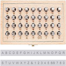 Pandahall 36pcs 5mm eisen alphabet nummer stanzen gesetzt, Großbuchstaben a bis z Nummer 0 bis 9 / & Metallstanz-Werkzeugsatz für DIY-Schmuck aus Metall, Holz, Leder