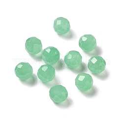 Glass Imitation Austrian Crystal Beads, Faceted, Round, Medium Aquamarine, 6mm, Hole: 1mm