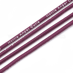 Corda elastico, con nylon e gomma all'interno, parola stampata, rosa antico, 2.5mm, circa 100 yard / bundle (300 piedi / bundle)