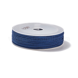 Плетеные нити нейлона, окрашенные, завязывая шнур, для китайского вязания, ремесла и изготовление ювелирных изделий, темно-синий, 1 мм, около 21.87 ярда (20 м) / рулон