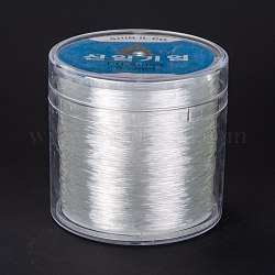 Koreanischer runder kristall elastischer dehnfaden, für Armbänder Edelsteinschmuck Herstellung Perlen Handwerk, Transparent, 0.7 mm, ca. 196.85 Yard (180m)/Rolle