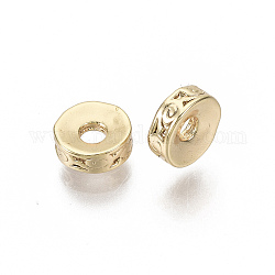 Brass Spacer Beads, Nickel Free, Flat Round, Real 18K Gold Plated, 6x2mm, Hole: 1.6mm
