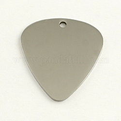 201 Stainless Steel Teardrop Stamping Blank Tag Pendants, One Side Polishing, Stainless Steel Color, 30x27x1mm, Hole: 2mm