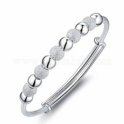 Bracelets réglables en perles de laiton, pour femme, platine