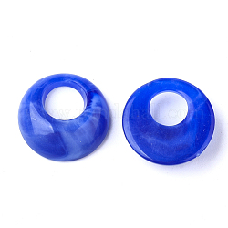 Colgantes de acrílico, estilo de imitación de piedras preciosas, plano y redondo, azul, 19.5x6mm, agujero: 8 mm, aproximamente 460 unidades / 500 g