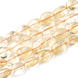 Perles de citrine brésilienne naturelle, pierre roulée, pépites, 8~14x8~10x4~5mm, Trou: 1mm, Environ 40 pcs/chapelet, 15.3 pouce