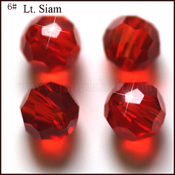 Имитация австрийских кристаллов, класс AAA, граненый (32 грань), круглые, красные, 10 мм, отверстие : 0.9~1 мм