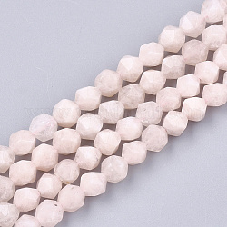Natürliche rosa Morganit Perlen Stränge, sternförmige runde Perlen, facettiert, 6x5.5x5.5 mm, Bohrung: 1 mm, ca. 60~61 Stk. / Strang, 14.5 Zoll ~ 14.7 Zoll