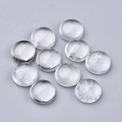 Cabochons en cristal de quartz naturel, cabochons en cristal de roche, demi-rond, 12x5~6mm