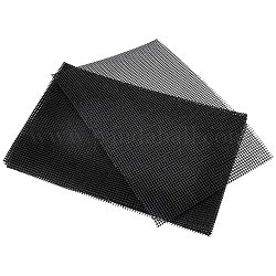 Almohadillas de malla para agujeros de macetas de plástico, estera de rejilla inferior, para exterior en maceta, cuadrado, negro, 30x20x0.15 cm