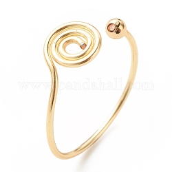 Кольцо-манжета с открытой манжетой из медной проволоки для женщин, золотые, размер США 9 (18.9 мм)