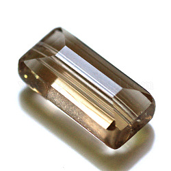 Imitation österreichischen Kristallperlen, Klasse aaa, facettiert, Rechteck, rauchig, 6x12x5 mm, Bohrung: 0.7~0.9 mm