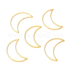 201 Stainless Steel Linking Rings, Moon, Golden, 20.5x14x1mm