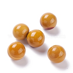 Perles en mokaite naturel, pas de trous / non percés, pour création de fil enroulé pendentif , ronde, 20mm