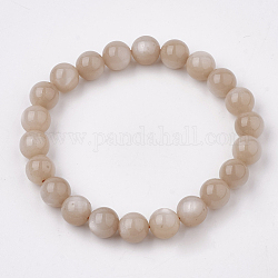 Bracelets stretch sunstone naturelle, ronde, 2-1/8 pouce (5.5 cm), perle: 8 mm