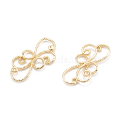 Brass Linking Rings, Long-Lasting Plated, Real 18K Gold Plated, 10x19.5x2.5mm, Hole: 0.7mm