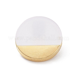 1-Hole Alloy Shank Buttons, with Enamel, for Garment Accessories, White, 20mm