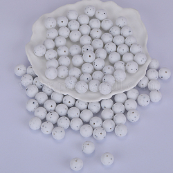 Perles focales rondes en silicone, perles à mâcher pour les jouets de dentition, Diy soins infirmiers colliers faisant, blanc, 15mm, Trou: 2mm