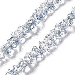 FilI di perline in vetro placcato, lustro di perla placcato, orso, azzurro acciaio chiaro, 15x12x8.5mm, Foro: 1 mm, circa 44pcs/filo, 25.20 pollice (64 cm)