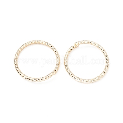 Brass Jump Rings, Open Jump Rings, Long-Lasting Plated, Cadmium Free & Lead Free,Twisted Round Ring, Real 14K Gold Plated, 12x1mm, 18 Gauge, Inner Diameter: 10mm