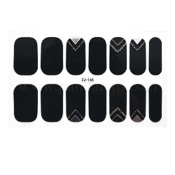 Полные наклейки для лака для ногтей, самоклеящийся, для дизайна ногтей наклейки маникюр советы украшения, чёрные, 14шт / лист
