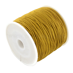 編み込みナイロン糸  ビーズジュエリー作りのための中国結びコードビーズコード  ゴールデンロッド  0.8mm  約100ヤード/ロール