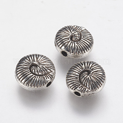 Perline in lega stile tibetano, conchiglia a spirale, argento antico, 9.5x4.5mm, Foro: 1.5 mm