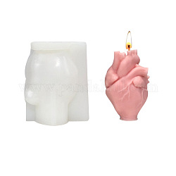 Silikonformen für Kerzen in Herz- (Orgel-) Form, zur Herstellung von Duftkerzen, Halloween-Thema, weiß, 8.1x6.5x10.1 cm