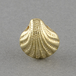 Tiny CCB Plastic 3D Shell Charms, Golden, 11.5x10.5x6.5mm, Hole: 1mm, about 1150pcs/500g