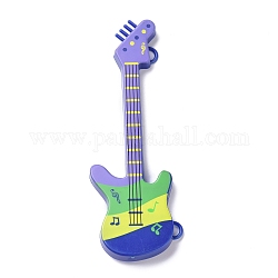 Kreative Plastikgitarre, musikinstrument diy teile, für Puppenhauszubehör, das Requisitendekorationen vortäuscht, mittelschieferblau, 112x39x6 mm, Bohrung: 2.3x4.5 mm