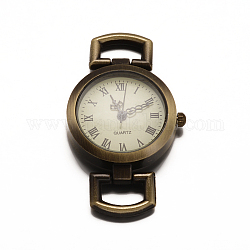 Компонентов сплава часы, плоско-круглые, античная бронза, 49x27x9 мм