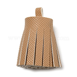 Décorations pendentif pompon en simili cuir, chameau, 36x20~25mm, Trou: 6x5.4mm