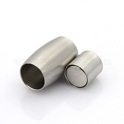 304 cierre magnético de superficie mate de acero inoxidable con extremos para pegar, barril, color acero inoxidable, 14.5x9mm, agujero: 6 mm