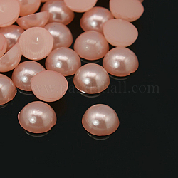 Acrylic Cabochons, Imitation Pearl, Half Round, PeachPuff, 4x2mm, about 10000pcs/bag