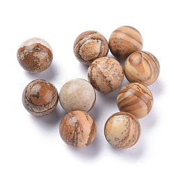 Imágenes naturales cuentas de jaspe, esfera de piedras preciosas, sin agujero / sin perforar, redondo, 17.5~18mm