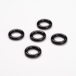 Dyed Ring Natural Black Agate Pendants, Black, 16x3mm, Hole: 10mm