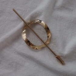 Eisen-Haar-Sticks, Pferdeschwanzhalter mit hohlen Haaren, für DIY Haarschmuck, Licht Gold, 142x56x12 mm