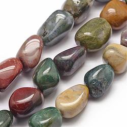 Natur Indien Achat Perlen Stränge, getrommelt Stein, Nuggets, 18~25x18~25x15~23 mm, Bohrung: 2 mm, ca. 17~22 Stk. / Strang, 15.7 Zoll (40 cm)
