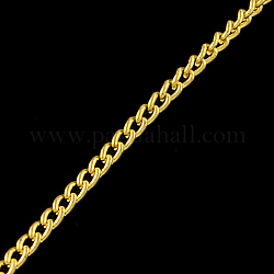 Сваренным железные цепи обочины, с катушкой, золотые, 2.5x1.6x0.45 мм, около 328.08 фута (100 м) / рулон