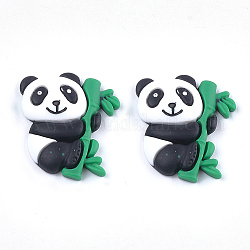 Cabochons en résine, panda, noir, 28x25x5mm