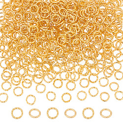 Unicraftale 5 Beutel Biegeringe aus Eisen, offene Ringe springen, strukturierter runder Ring, golden, 18 Gauge, 8x1 mm, Innendurchmesser: 6 mm, 100 Stück / Beutel