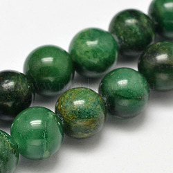 Chapelets de perles en jade africaine naturelle, ronde, 4mm, Trou: 1mm, Environ 92 pcs/chapelet, 15.5 pouce