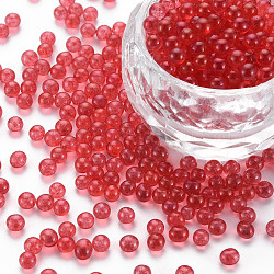 Bricolage 3 d art d'ongle de mini perles de verre de décoration, minuscules perles de clou de caviar, de couleur plaquée ab , ronde, cramoisi, 3.5mm, environ 450 g /sachet 