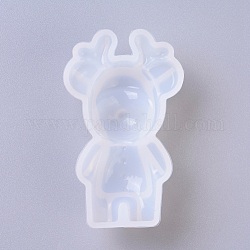 Silicone Molds, Resin Casting Molds, For UV Resin, Epoxy Resin Jewelry Making, Bear, White, 75x45x22mm