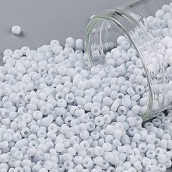 Toho perles de rocaille rondes, Perles de rocaille japonais, (767) givre pastel opaque gris clair, 11/0, 2.2mm, Trou: 0.8mm, environ 50000 pcs / livre
