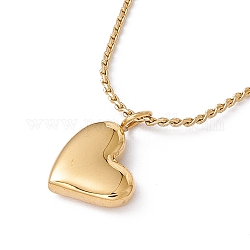 Collana con ciondolo a cuore con catene a corda intrecciata, placcatura ionica (ip) 304 gioielli in acciaio inossidabile per donna, oro, 18.11 pollice (46 cm)